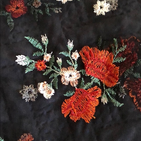 Express sheer floral long sleeve top - Picture 2 of 5